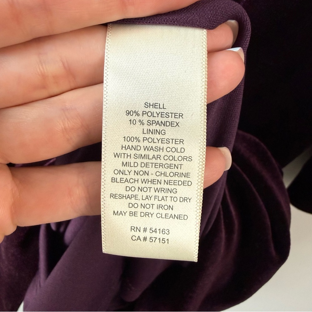 Harper Rose Ruched Velvet Long Sleeve Dress Burgundy 12 - Picture 4 of 8